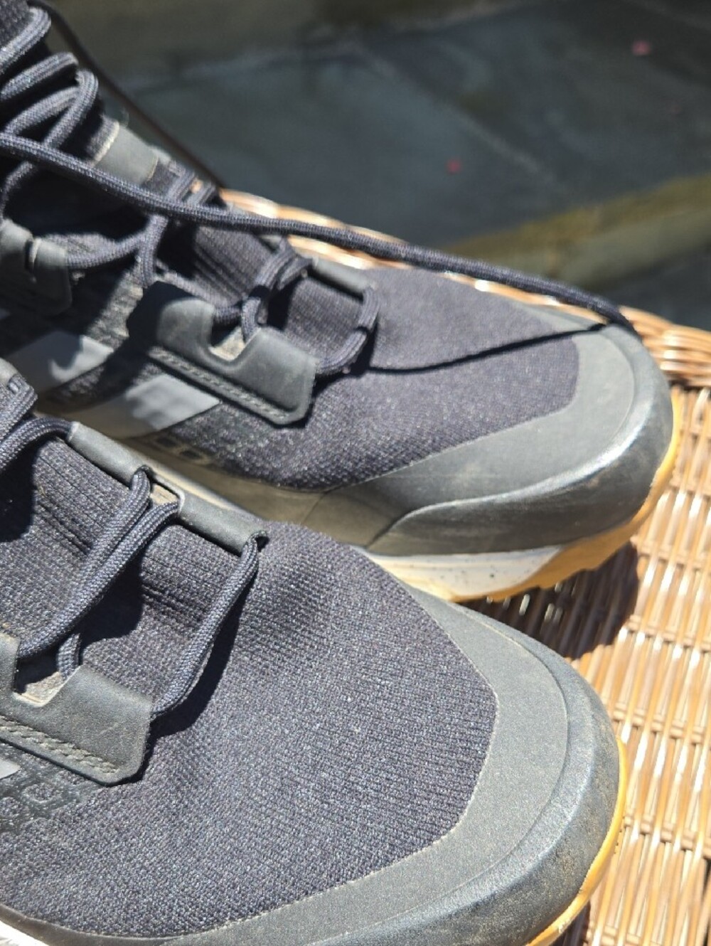 adidas Terrex Black and Tan Mid-Top Trail Sneakers - Picture 13 of 16
